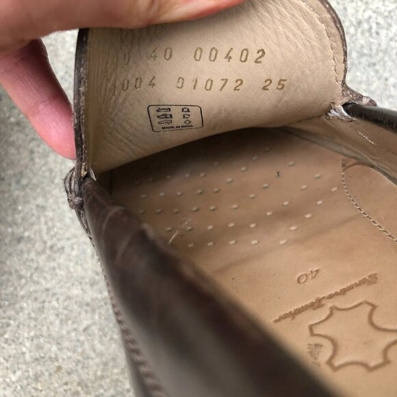 ECCO Leather Driving Loafers Shoes Women's 40 9-9.5 Brown Slip On Designer - Picture 6 of 9